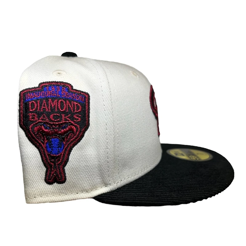 Arizona Diamondbacks Chrome Two Tone Corduroy Bill 1998 Inaugural Season Patch Gray UV New Era 59FIFTY Fitted Hat