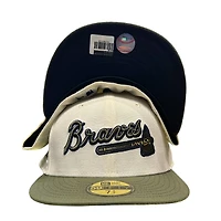 Atlanta Braves Chrome Olive Two Tone 2000 All Star Game Patch Navy UV New Era 59FIFTY Fitted Hat