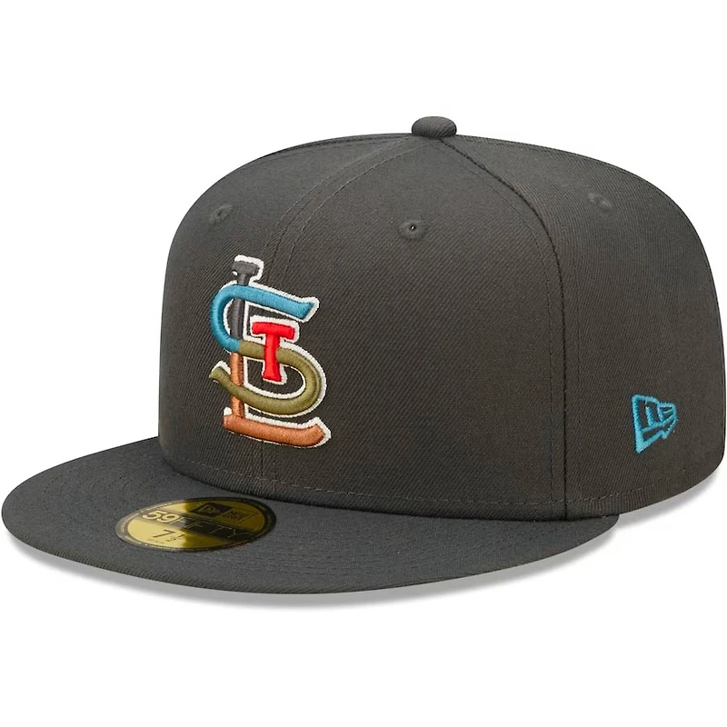 St. Louis Cardinals STL Charcoal Multi Color Pack New Era 59FIFTY Fitted Hat