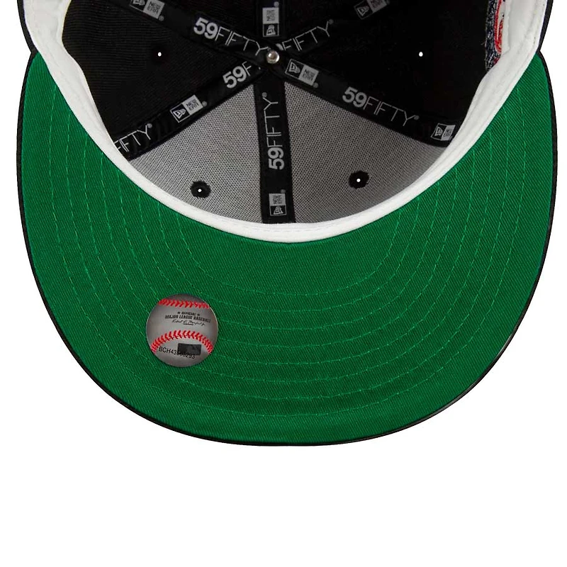 St. Louis Cardinals Black Metallic Logo 125th Patch Green UV 59FIFTY Fitted Hat