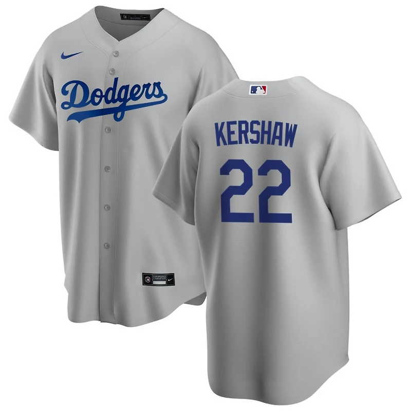 Los Angeles Dodgers Clayton Kershaw Nike Gray Road Replica Jersey