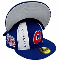 Atlanta Braves Pro Image Exclusive Blue Pinwheel Collection 25th Anniversary Patch Gray UV 59FIFTY Fitted Hat