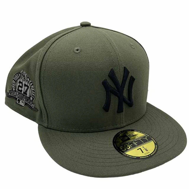 New York Yankees CamoGreen 27 World Championships Patch Camo Pattern UV 59FIFTY Fitted Hat