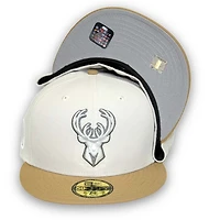 Milwaukee Bucks Stone Two Tone Agave Pack NBA Patch Gray UV 59FIFTY Fitted Hat