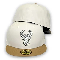 Milwaukee Bucks Stone Two Tone Agave Pack NBA Patch Gray UV 59FIFTY Fitted Hat