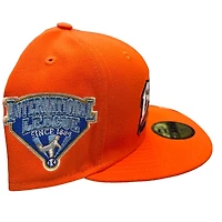 Buffalo Bisons Orange Brimmy Pack International League Side Patch Light Blue UV New Era 59FIFTY Fitted Hat