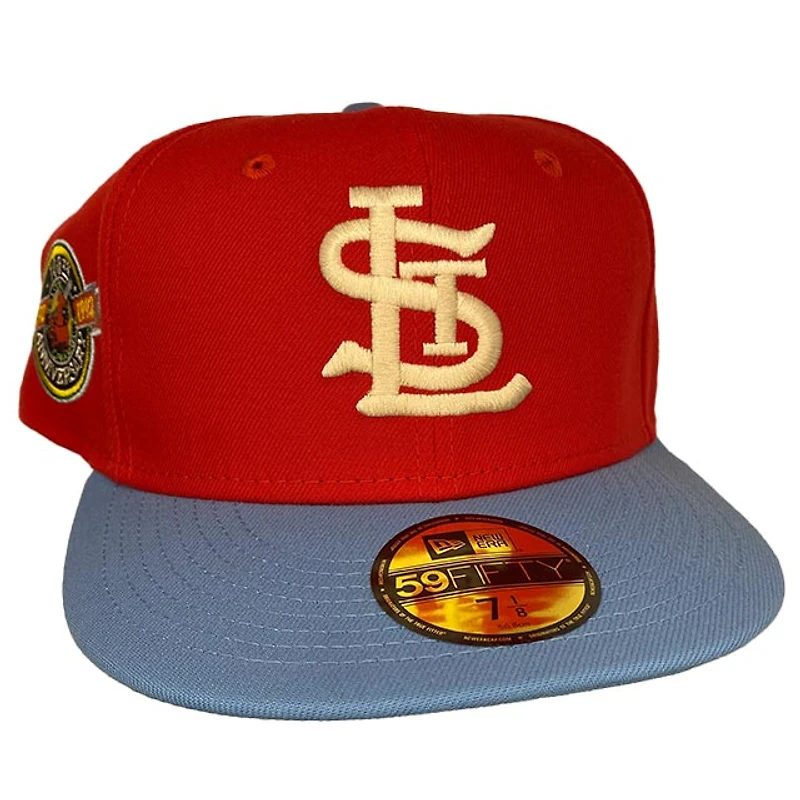 St. Louis Cardinals Red Icy Blue Two Tone 100th Anniversary Patch UV New Era 59FIFTY Fitted Hat