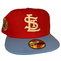 St. Louis Cardinals Red Icy Blue Two Tone 100th Anniversary Patch UV New Era 59FIFTY Fitted Hat