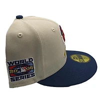 St. Louis Cardinals Cream Navy Two Tone 2006 World Series Patch Icy Blue UV New Era 59FIFTY Fitted Hat
