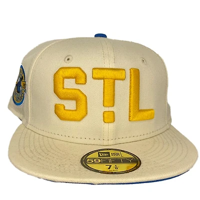 St. Louis Cardinals Cream 100th Anniversary Patch Royal Blue UV New Era 59FIFTY Fitted Hat