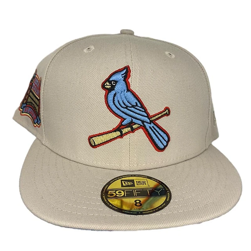 St. Louis Cardinals Cream Busch Stadium Patch Icy Blue UV New Era 59FIFTY Fitted Hat