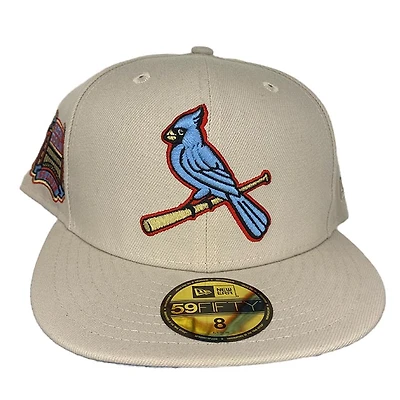 St. Louis Cardinals Cream Busch Stadium Patch Icy Blue UV New Era 59FIFTY Fitted Hat