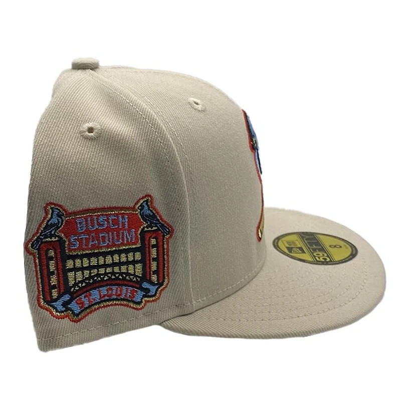 St. Louis Cardinals Cream Busch Stadium Patch Icy Blue UV New Era 59FIFTY Fitted Hat
