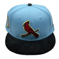 St. Louis Cardinals Powder Blue Corduroy Bill 125th Patch UV New Era 59FIFTY Fitted Hat