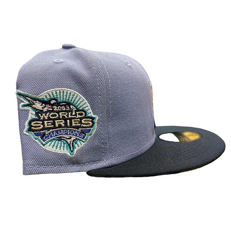 Florida Marlins Lavender Two Tone 2003 World Series Champions Patch Pink UV New Era 59FIFTY Fitted Hat