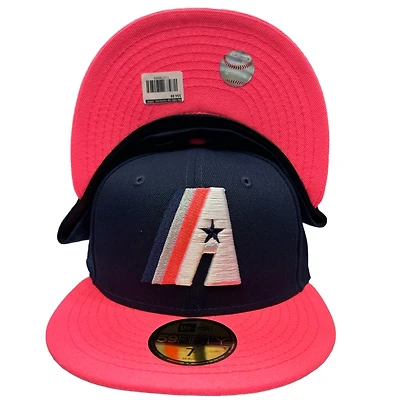 Houston Astros Navy Two Tone 50th Anniversary Side Patch Hot Pink UV New Era 59FIFTY Fitted Hat