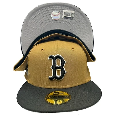 Boston Red Sox Panama Tan Two Tone 2004 World Series Patch Gray UV New Era 59FIFTY Fitted Hat