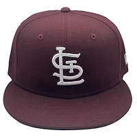 St. Louis Cardinals Maroon and White Basic STL UV New Era 59FIFTY Fitted Hat