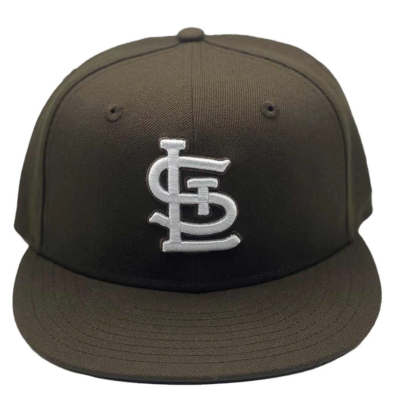St. Louis Cardinals Light Brown and White Basic STL UV New Era 59FIFTY Fitted Hat