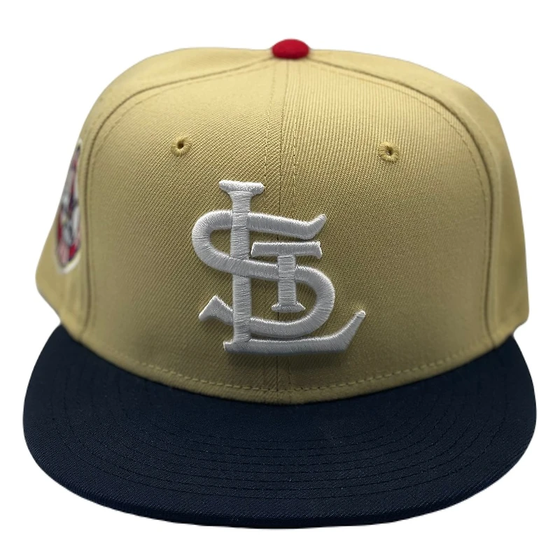 St. Louis Cardinals Vegas Gold Two Tone 1944 World Series Patch Navy UV New Era 59FIFTY Fitted Hat