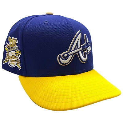 Atlanta Braves Royal Blue and Yellow Drumline 2 30th Season Side Patch Gray UV New Era 59Fifty Fitted Hat
