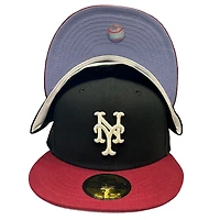 New York Mets Black Two Tone Anime Pack 2000 World Series Patch Lavender UV Era 59FIFTY Fitted Hat
