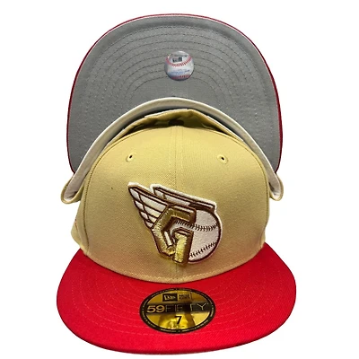 Cleveland Guardians Vegas Gold Two Tone Anime Pack 2022 ASG Patch Gray UV New Era 59FIFTY Fitted Hat