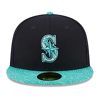 Seattle Mariners Navy Two Tone PNW Patch Teal UV New Era 59FIFTY Fitted Hat