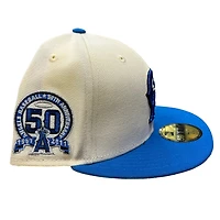 California Angels Chrome Two Tone 50th Anniversary Patch Gray UV New Era 59FIFTY Fitted Hat
