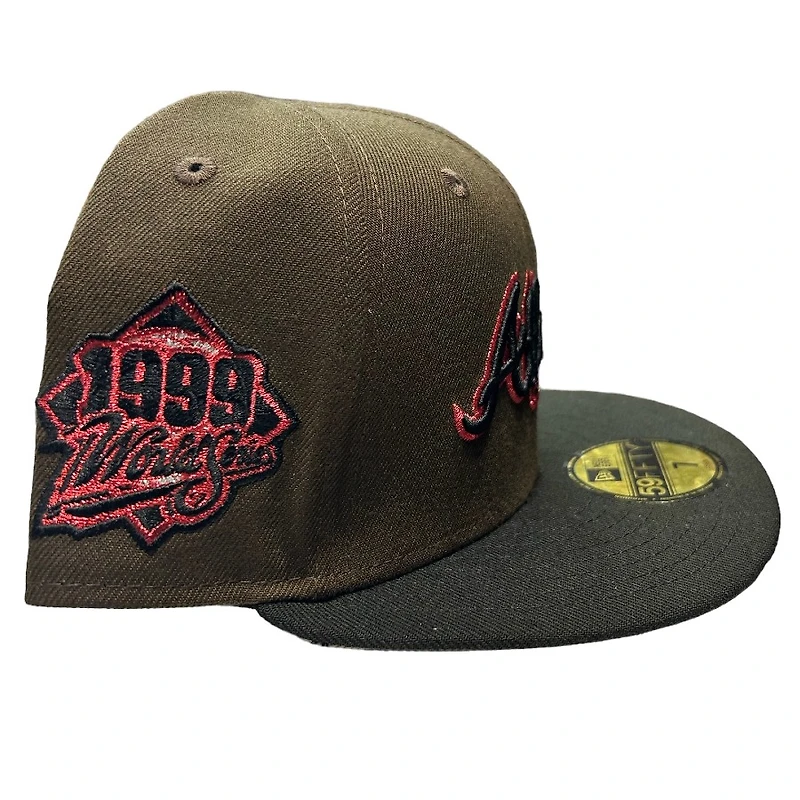 Atlanta Braves Brown Two Tone 1999 World Series Patch Gray UV New Era 59FIFTY Fitted Hat