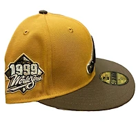 Atlanta Braves Panama Tan Two Tone 1999 World Series Patch Pink UV New Era 59FIFTY Fitted Hat