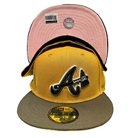 Atlanta Braves Panama Tan Two Tone 1999 World Series Patch Pink UV New Era 59FIFTY Fitted Hat