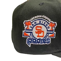 San Diego Padres Black Navy Side Patch Gray UV 59FIFTY Fitted Hat
