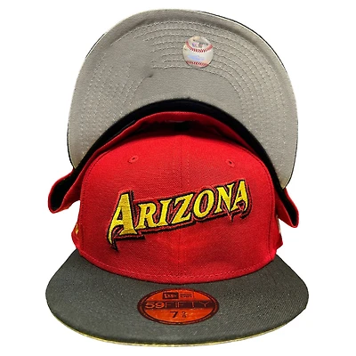 Arizona Diamondbacks Red Two Tone 90s Movie Pack 2001 World Series Champs Patch Gray UV New Era 59FIFTY Fitted Hat