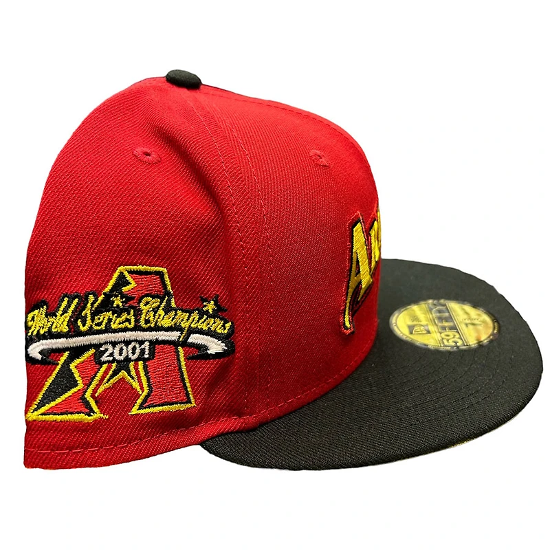 Arizona Diamondbacks Red Two Tone 90s Movie Pack 2001 World Series Champs Patch Gray UV New Era 59FIFTY Fitted Hat