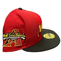 Arizona Diamondbacks Red Two Tone 90s Movie Pack 2001 World Series Champs Patch Gray UV New Era 59FIFTY Fitted Hat