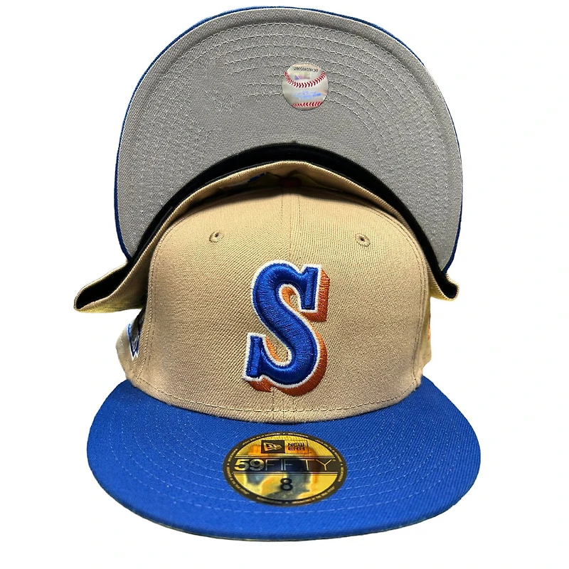 Seattle Mariners Camel Two Tone 90s Movie Pack 30th Anniversary Patch Grray UV New Era 59FIFTY Fitted Hat