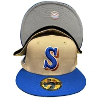 Seattle Mariners Camel Two Tone 90s Movie Pack 30th Anniversary Patch Grray UV New Era 59FIFTY Fitted Hat