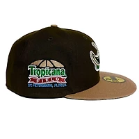 Tampa Bay Rays Brown Two Tone Tropicana Field Patch Green UV New Era 59FIFTY Fitted Hat