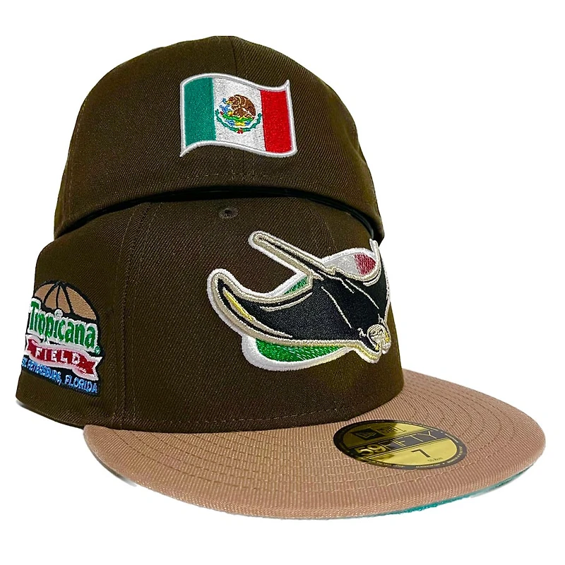Tampa Bay Rays Brown Two Tone Tropicana Field Patch Green UV New Era 59FIFTY Fitted Hat