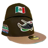 Tampa Bay Rays Brown Two Tone Tropicana Field Patch Green UV New Era 59FIFTY Fitted Hat