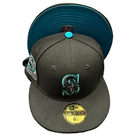 Seattle Mariners Black Pro Image Exclusive 30th Aniv Patch Teal Satin UV 59FIFTY Fitted Hat