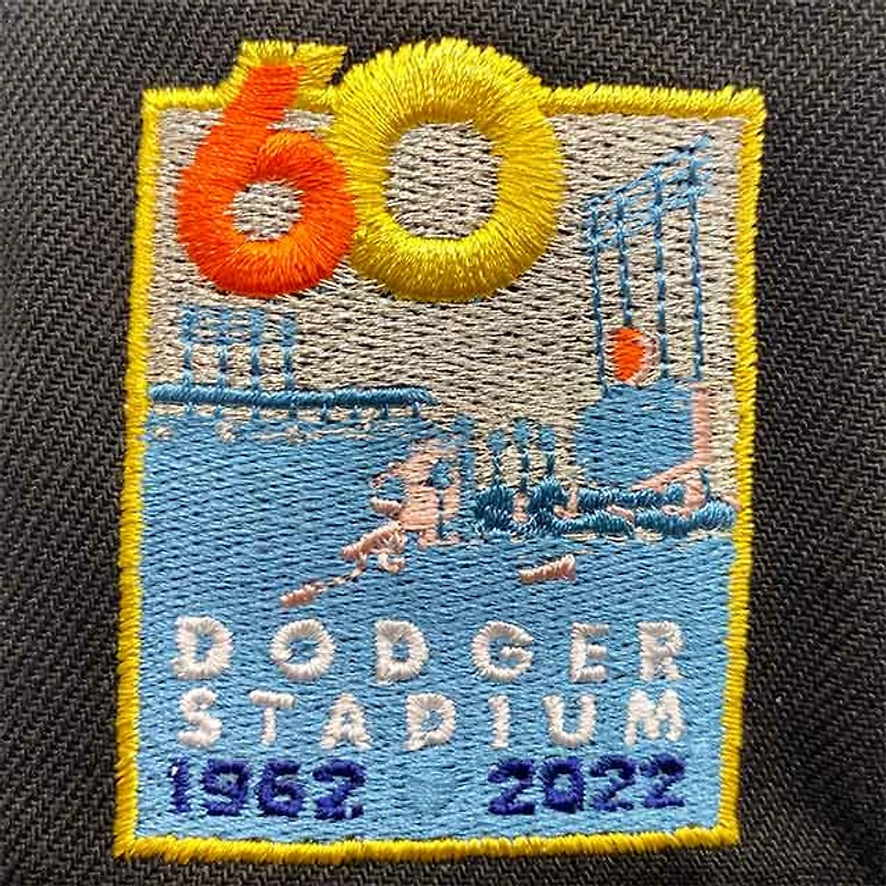 Los Angeles Dodgers Black and Blue For The Culture Pack 60 Years Dodger Stadium Patch Gray UV New Era 59Fifty Fitted Hat