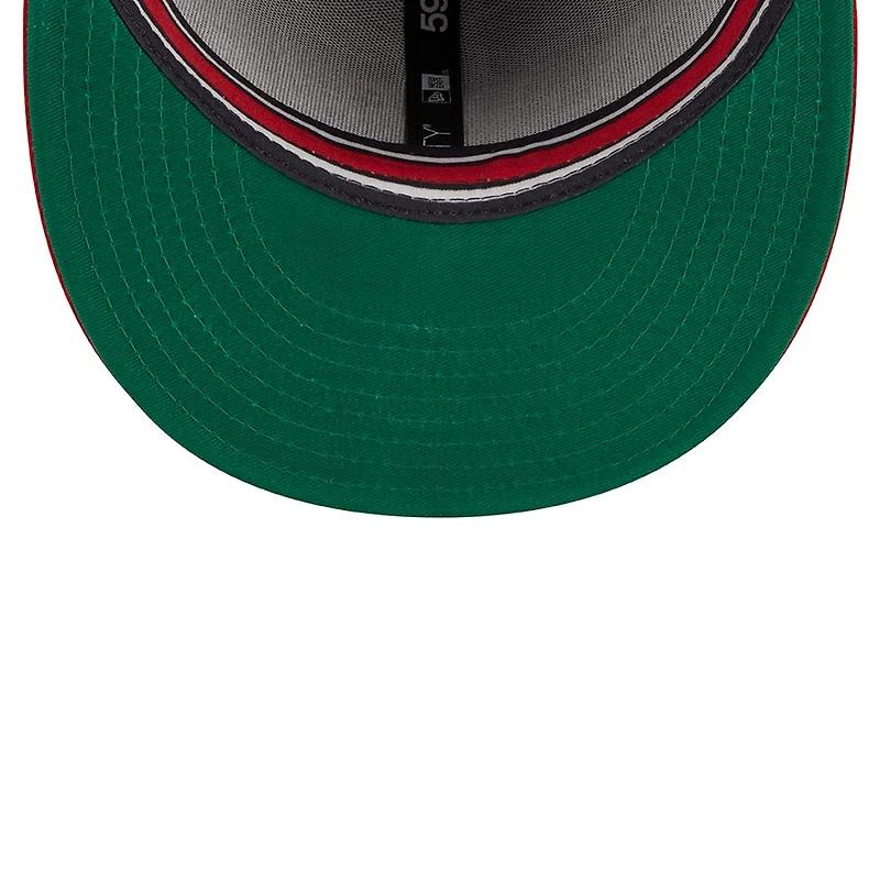 California Angels Navy Two Tone Retro Script Green UV 59FIFTY Fitted Hat