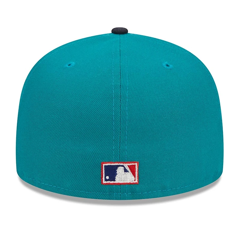 Seattle Mariners Teal Two Tone Retro Script Green UV 59FIFTY Fitted Hat