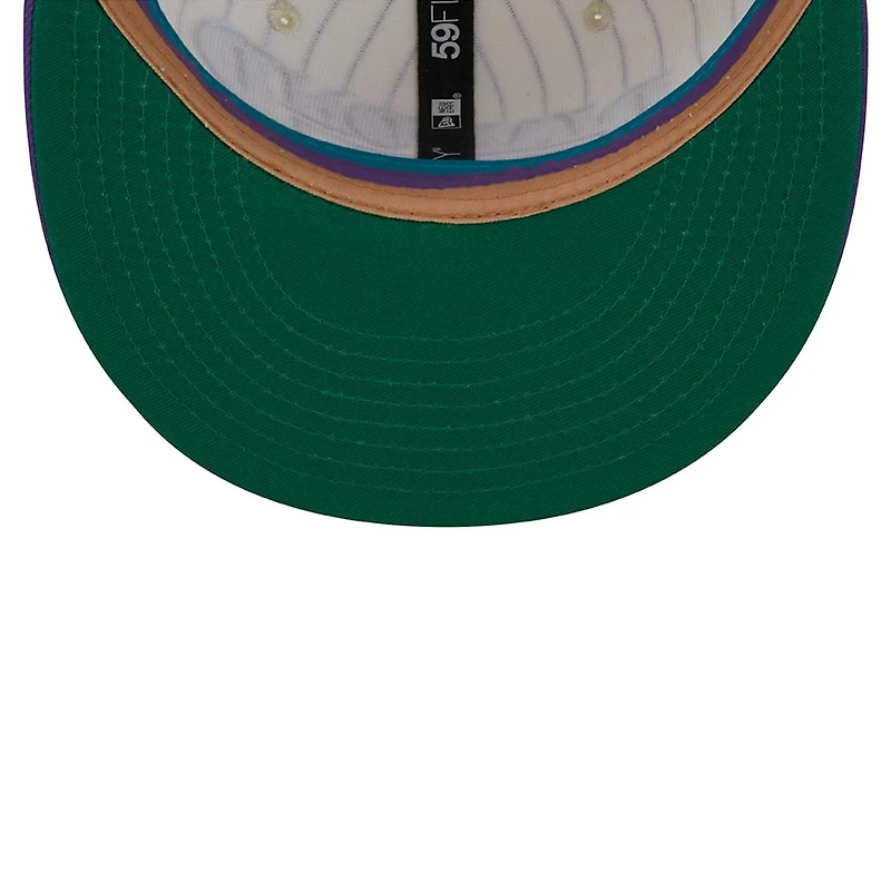 Arizona Diamondbacks Chrome Pinstripe Two Tone Retro Script Green UV 59FIFTY Fitted Hat
