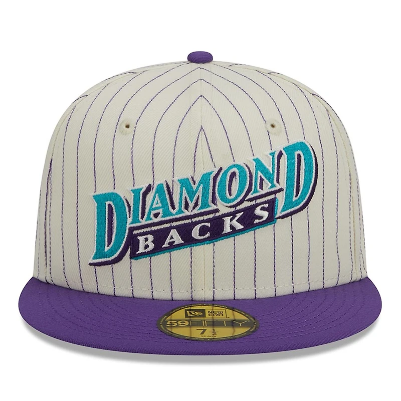 Arizona Diamondbacks Chrome Pinstripe Two Tone Retro Script Green UV 59FIFTY Fitted Hat