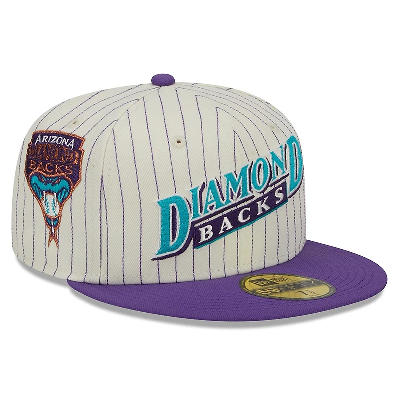 Arizona Diamondbacks Chrome Pinstripe Two Tone Retro Script Green UV 59FIFTY Fitted Hat