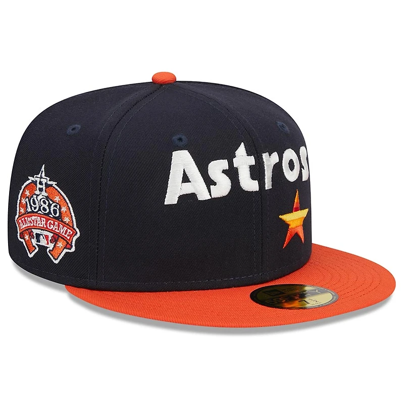 Houston Astros Navy Two Tone Retro Script Green UV 59FIFTY Fitted Hat