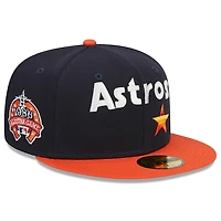 Houston Astros Navy Two Tone Retro Script Green UV 59FIFTY Fitted Hat